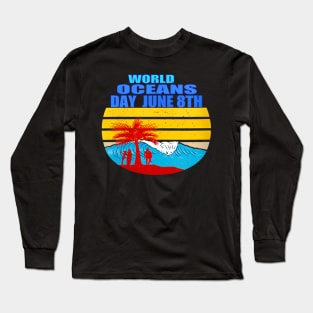 Womens World Oceans Day Long Sleeve T-Shirt
